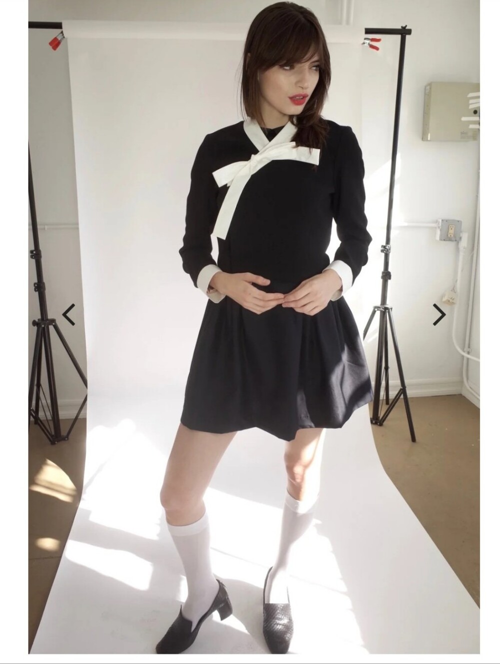 Le'ecole Des Femmes Hanbok Black & White Cropped Tie-Front Jacket, New With Tags